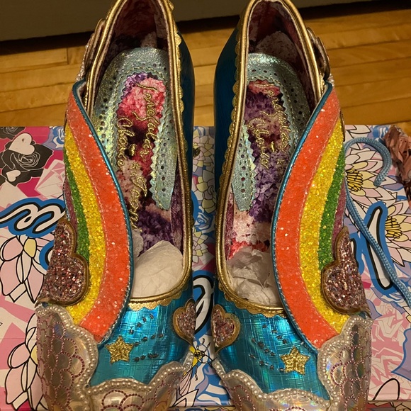 NIB Irregular Choice Rainbow Glitter Heels - Multicolor - Picture 3 of 6